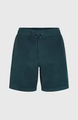 Bermuda O’Neill color verde oscuro, de corte recto con cintura elástica ajustable mediante cordón y bolsillos laterales.