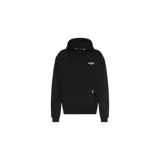 Hoodie oversized negro con capucha, bolsillo frontal tipo canguro, puños y dobladillo de canalé, con estampado del logo "REPRESENT OWNERS' CLUB" en contraste en el pecho.