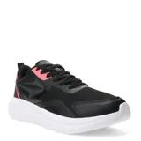 Championes de running Topper modelo Drive 2, color negro con detalles en rosado coral y suela blanca. Presentan una combinación de malla transpirable y refuerzos sintéticos, con el logo de la marca en el lateral.