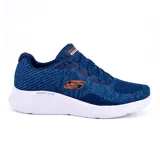 Championes deportivos Skechers Skech-Lite Pro color azul con detalles en naranja y suela blanca. Confeccionados en tejido de punto jaspeado con capas sintéticas, plantilla Skechers Air-Cooled Memory Foam y entresuela Skech-Lite que absorbe los impactos.