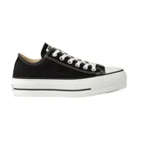 Zapatillas Converse Chuck Taylor All Star de lona negra con plataforma blanca.