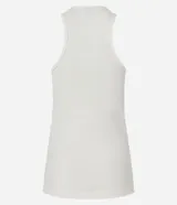 Musculosa de algodón con elastano, de tejido acanalado (rib) y diseño con escote halter. Presenta un ajuste al cuerpo y detalle de drapeado lateral.