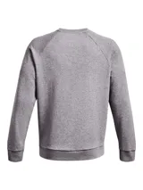 Buzo deportivo Under Armour Rival Fleece, color gris con logo bordado en el pecho.