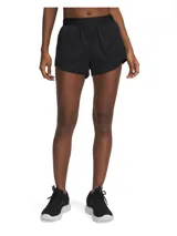 Shorts deportivos Under Armour Fly By 2.0 para mujer, color negro, con cintura elástica con logo y corte holgado.