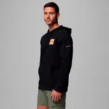 Buzo canguro con capucha Columbia Beaumount Hoodie de color negro, con bolsillo frontal tipo canguro y parche cuadrado con logo en el pecho.