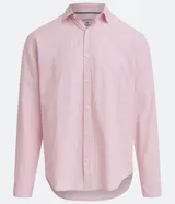 Camisa de manga larga Marfinno con cuello camisero y cierre frontal de botones. Confeccionada en tejido plano de lino y algodón.