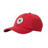 Gorra de béisbol roja con logo Converse All Star bordado en el frente.
