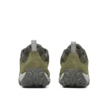 Championes de trekking Merrell modelo Accentor 4, color verde militar, confeccionados con gamuza y malla transpirable, ideales para actividades al aire libre y senderismo.