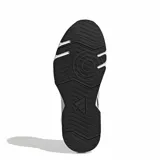 Championes deportivos Adidas modelo Rapidmove Go Trainer, color negro con las tres tiras características en blanco y suela con diseño geométrico en blanco y negro. Presenta tecnología Climacool en la lengüeta.