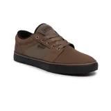 Championes Etnies modelo Barge LS de color negro, con diseño de perfil bajo, suela blanca y detalles en lona y gamuza.