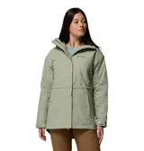 Campera larga impermeable y transpirable de la marca Columbia, modelo Hikebound II. Cuenta con aislamiento sintético, forro con tecnología termorreflectante Omni-Heat, capucha ajustable, cierre frontal bidireccional con solapa protectora y bolsillos laterales con cierre.