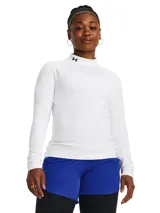 Remera de entrenamiento Under Armour de manga larga, con cuello alto y ajuste al cuerpo. Confeccionada en tejido de doble capa con interior cepillado para mayor calidez y exterior de secado rápido, cuenta con paneles de malla en las axilas para ventilación y mangas raglán.