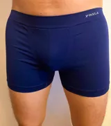 Boxer clásico de microfibra color azul marino con cintura elástica con logo de la marca.