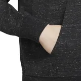 Campera con capucha Nike Sportswear Gym Vintage, color negro jaspeado, con cierre frontal completo, cordones ajustables y logo estampado en el pecho.