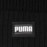 Gorro de lana Puma acanalado, color gris, con logo de la marca en etiqueta cosida en el frente.