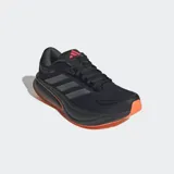 Championes de running Adidas Response 2, color negro con detalles en naranja y plateado. Presentan un exterior de malla transpirable, mediasuela de EVA Cloudfoam+ para mayor amortiguación y suela de caucho para mayor tracción.