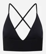 Top deportivo Get Over de microfibra, con escote en V, tirantes finos y diseño ergonómico para mayor soporte durante el entrenamiento.
