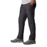 Pantalón cargo Columbia de corte recto, color gris oscuro, con múltiples bolsillos funcionales, incluyendo bolsillos laterales, bolsillos cargo con cierre de velcro y bolsillos traseros. Cuenta con trabillas para cinturón, anilla en D y dobladillo ajustable con ceñidor.