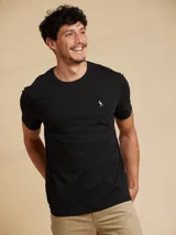 Remera amarilla de algodón con cuello redondo y manga corta.