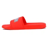 Sandalias Quiksilver modelo Venice para hombre, color rojo, con tira ancha en el empeine decorada con el logo de la marca en relieve y contorno en gris y blanco.