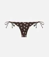 Bombacha de bikini de poliamida con estampado Sunshine Icon, pespuntes en contraste y lazos laterales ajustables.