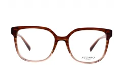 Armazón de anteojos Azzaro, de forma cuadrada, color marrón degradado.