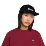 Gorra de béisbol marca Dickies confeccionada en pana (corduroy) de color azul marino, con el logo de la marca bordado en blanco en el frente.