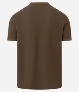 Remera de manga corta con cuello redondo, confeccionada en tejido texturizado de mezcla de algodón y poliéster en color blanco.