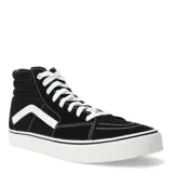 Championes de caña alta Push modelo Palmira, con diseño bicolor en tonos azul y azul marino. Presentan paneles de lona y gamuza, con detalle de franja lateral blanca, cordones blancos y suela de goma vulcanizada.