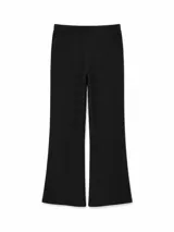 Pantalon de corte recto y holgado, color negro, con cintura elástica.