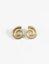 Aros colgantes plateados de acero quirúrgico hipoalergénico con forma de espiral.