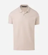 Camisa polo Marfinno de corte regular para hombre, de color negro con diseño texturizado, manga corta y cuello con cierre de botones.