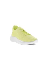 Championes Ecco Therap W color verde lima con capellada tejida texturizada y cordones elásticos. Suela blanca de goma con tecnología ECCO PHORENE™ y FLUIDFORM™.