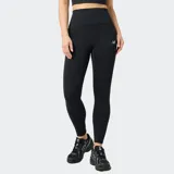 Calza deportiva de tiro alto con cintura elástica ancha, confeccionada en tejido elástico con tecnología de secado rápido. Presenta un diseño ajustado al cuerpo con costuras planas y logo de la marca reflectante en la pierna.