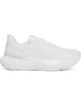 Championes de running Under Armour modelo Infinite Pro 2, color blanco. Presentan una parte superior de malla técnica transpirable, diseño de talón estabilizador y entresuela con tecnología de amortiguación UA HOVR+ para mayor retorno de energía y suavidad en la pisada.