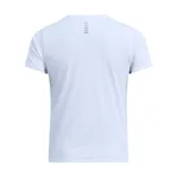 Remera deportiva celeste de manga corta, con cuello redondo y logo de la marca en el pecho.