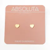 Aros tipo abridores con diseño de corazón pequeño en color dorado, fabricados en acero quirúrgico.