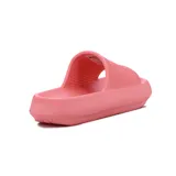 Chanclas de plataforma acolchada Diadora, color rosado con el logo blanco estampado en la faja superior.