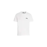 Remera Golden Goose de manga corta y cuello redondo, color blanco, con pequeño estampado de logo y estrella en el pecho.