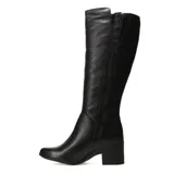 Bota de caña alta marca Bottero, confeccionada en cuero negro con acabado texturizado. Presenta un diseño de silueta estilizada con taco cuadrado de altura media y punta redondeada.