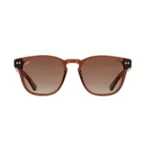 Lentes de sol Indie modelo Palm Sepia, con marco de eco acetato translúcido en tono marrón y lentes degradados.