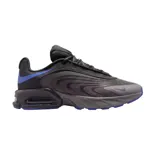 Championes Nike Air Max Fire, de color negro con detalles en azul y suela con amortiguación Air visible en el talón.