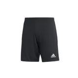 Short de fútbol Adidas Entrada 22 negro con logo blanco. Confeccionado con tejido transpirable AEROREADY y cintura elástica con cordón.