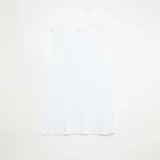 Pack de dos camisetas de tirantes de punto, color blanco, con cuello redondo y diseño básico.