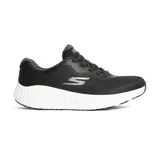 Championes deportivos Skechers Go Run Now negros con detalles en gris y blanco. Capellada textil transpirable, plantilla Air-Cooled Goga Mat, amortiguación ULTRALIGERA y tecnología M-Strike.