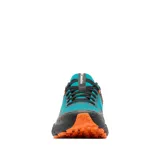 Championes de trekking Columbia Konos Trs Omni-Max para hombre, en color verde azulado y negro con detalles en naranja. Empeine de malla transpirable con sobrecapas sin costuras y suela dentada para mayor tracción.