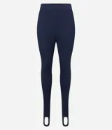 Pantalón legging negro de punto con tiro alto.