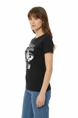Remera de algodón verde militar, con manga corta, cuello redondo y diseño gráfico impreso en el frente con motivos veraniegos y el texto "Sunny Side".