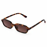 Lentes de sol con armazón rectangular de carey y cristales oscuros.