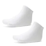 Pack de dos pares de medias cortas de algodón, color blanco, con diseño liso y elástico en el tobillo.